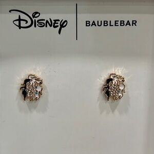Disney BaubleBar CRUELLA DE VIL Stud Pave Stud Earrings Trending NEW Villains